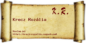 Krecz Rozália névjegykártya